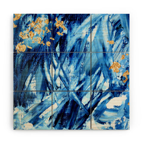 Allyson Johnson Indigo Abstract ll Wood Wall Mural
