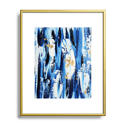 Allyson Johnson Indigo Abstract Metal Framed Art Print