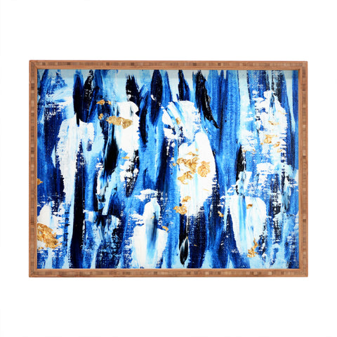 Allyson Johnson Indigo Abstract Rectangular Tray