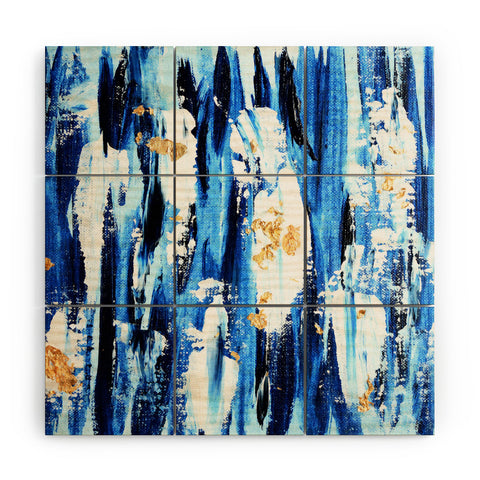Allyson Johnson Indigo Abstract Wood Wall Mural