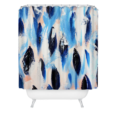 Allyson Johnson Indigo Salmon ll Shower Curtain