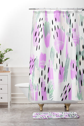 Allyson Johnson Jordan Bold abstract Shower Curtain And Mat