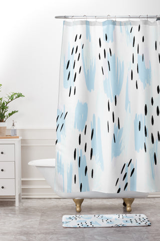 Allyson Johnson Lacey Bold Abstract Shower Curtain And Mat