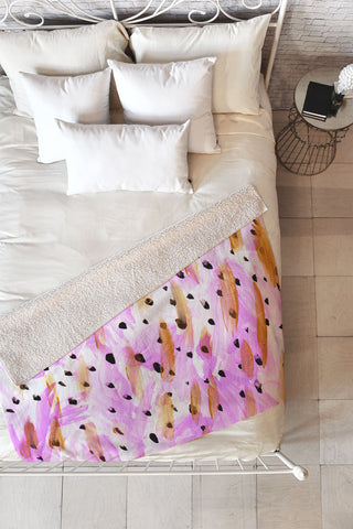 Allyson Johnson Lavender Spring Fleece Throw Blanket