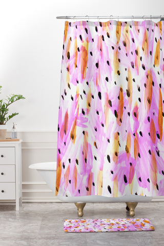 Allyson Johnson Lavender Spring Shower Curtain And Mat