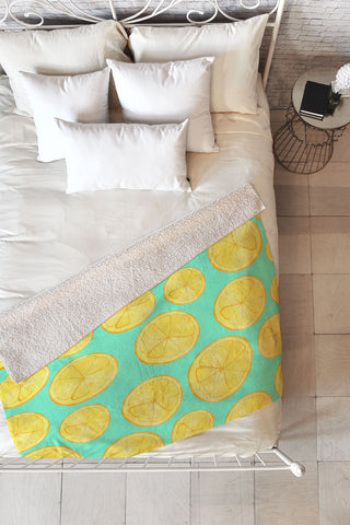 Allyson Johnson Lemons Fleece Throw Blanket