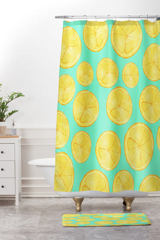 Allyson Johnson Lemons Shower Curtain And Mat