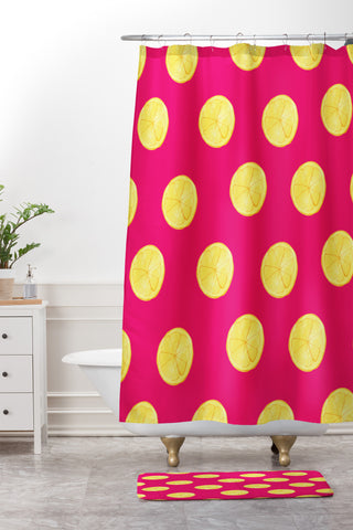 Allyson Johnson Lemony Shower Curtain And Mat