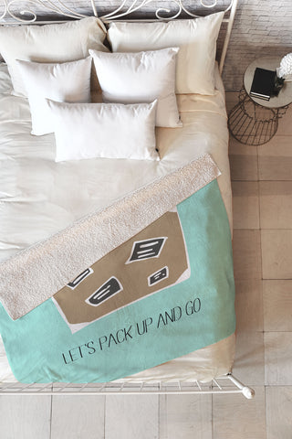 Allyson Johnson Lets pack up and go Fleece Throw Blanket