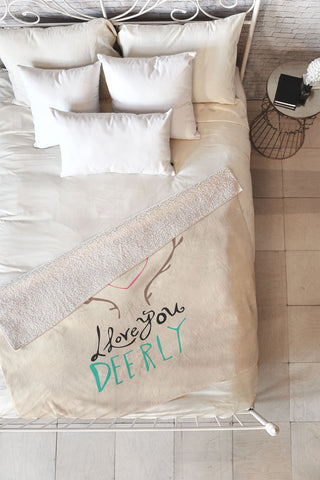 Allyson Johnson Love you deerly Fleece Throw Blanket