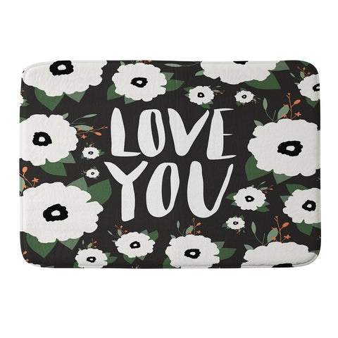 Allyson Johnson Love you floral Memory Foam Bath Mat