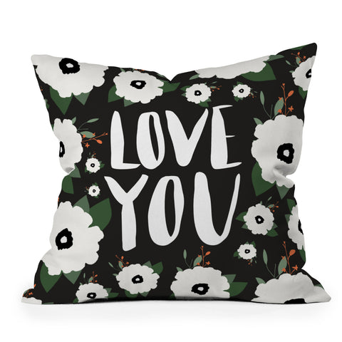 Allyson Johnson Love you floral Throw Pillow