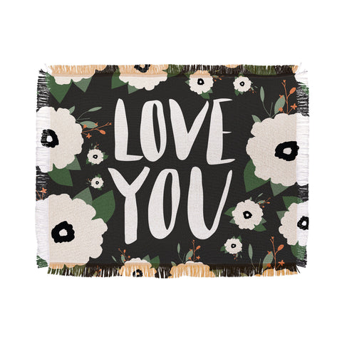 Allyson Johnson Love you floral Throw Blanket