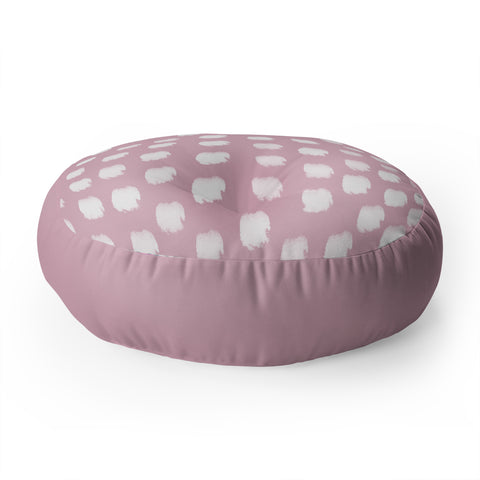 Allyson Johnson Mauve brush strokes Floor Pillow Round