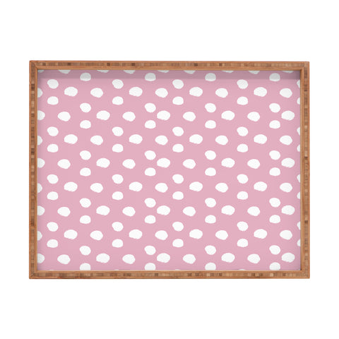 Allyson Johnson Mauve Dots Rectangular Tray
