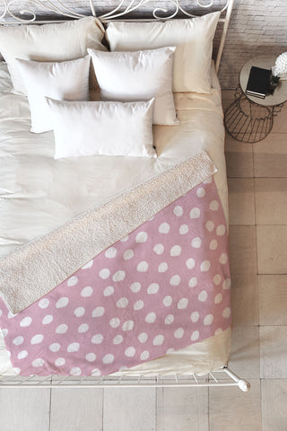 Allyson Johnson Mauve Dots Fleece Throw Blanket