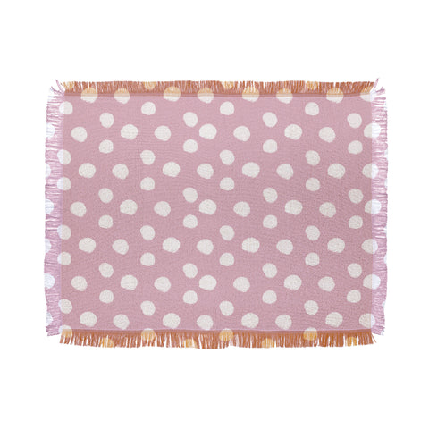 Allyson Johnson Mauve Dots Throw Blanket