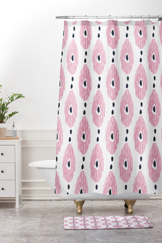 Allyson Johnson Mauve iKat Shower Curtain And Mat