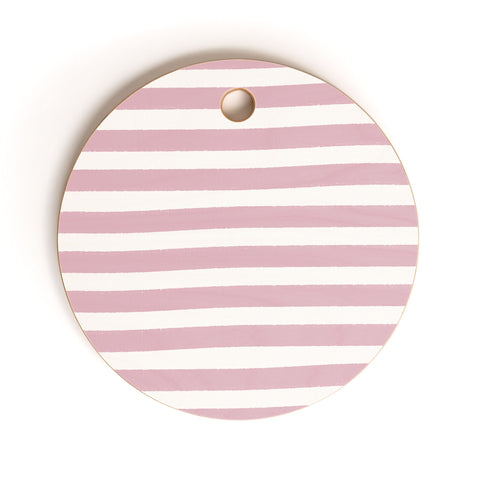 Allyson Johnson Mauve Stripes Cutting Board Round