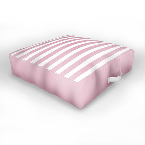 Allyson Johnson Mauve Stripes Outdoor Floor Cushion
