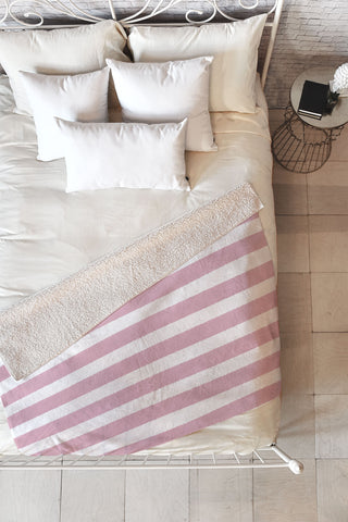 Allyson Johnson Mauve Stripes Fleece Throw Blanket
