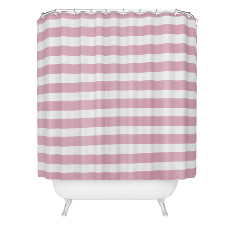 Allyson Johnson Mauve Stripes Shower Curtain