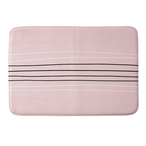 Allyson Johnson Minimal Pink lines Memory Foam Bath Mat