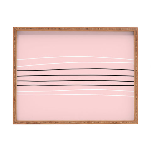 Allyson Johnson Minimal Pink lines Rectangular Tray