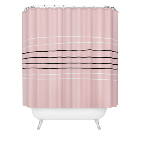 Allyson Johnson Minimal Pink lines Shower Curtain