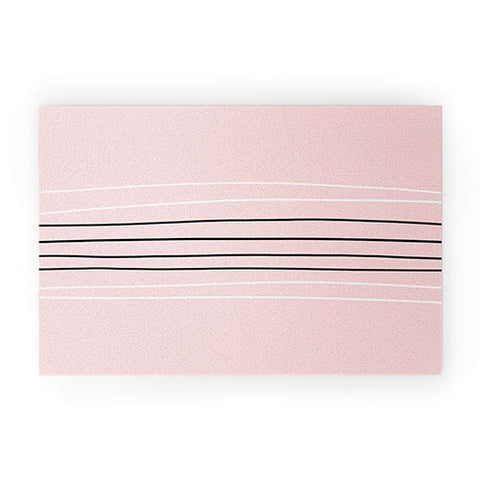 Allyson Johnson Minimal Pink lines Welcome Mat