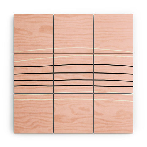 Allyson Johnson Minimal Pink lines Wood Wall Mural