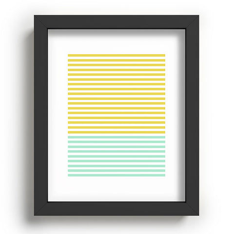 Allyson Johnson Mint And Chartreuse Stripes Recessed Framing Rectangle