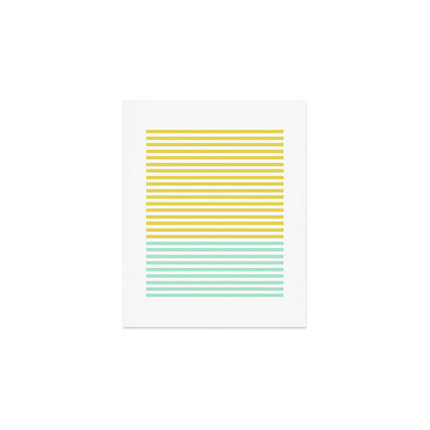 Allyson Johnson Mint And Chartreuse Stripes Art Print