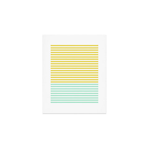 Allyson Johnson Mint And Chartreuse Stripes Art Print