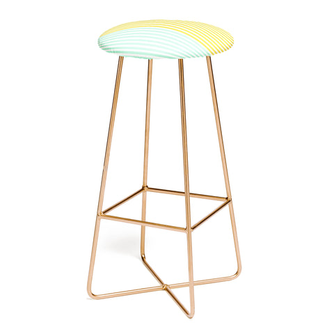 Allyson Johnson Mint And Chartreuse Stripes Bar Stool
