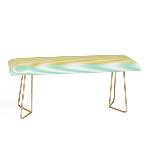 Allyson Johnson Mint And Chartreuse Stripes Bench