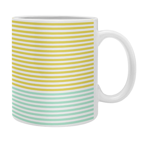 Allyson Johnson Mint And Chartreuse Stripes Coffee Mug