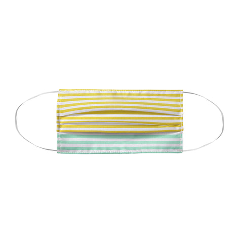 Allyson Johnson Mint And Chartreuse Stripes Face Mask