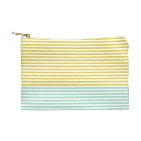 Allyson Johnson Mint And Chartreuse Stripes Pouch