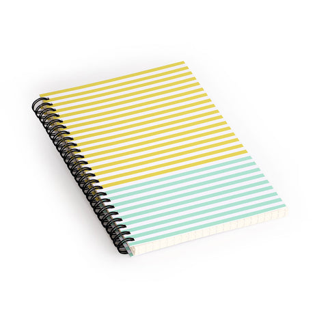 Allyson Johnson Mint And Chartreuse Stripes Spiral Notebook