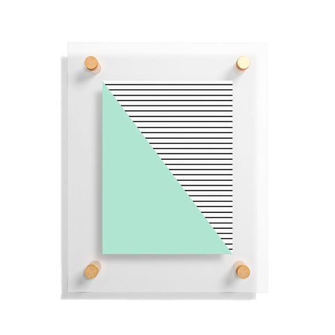 Allyson Johnson Mint and stripes Floating Acrylic Print