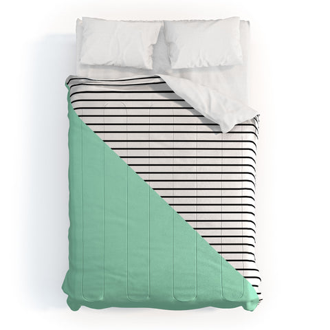 Allyson Johnson Mint and stripes Comforter