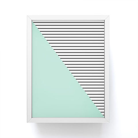 Allyson Johnson Mint and stripes Framed Mini Art Print