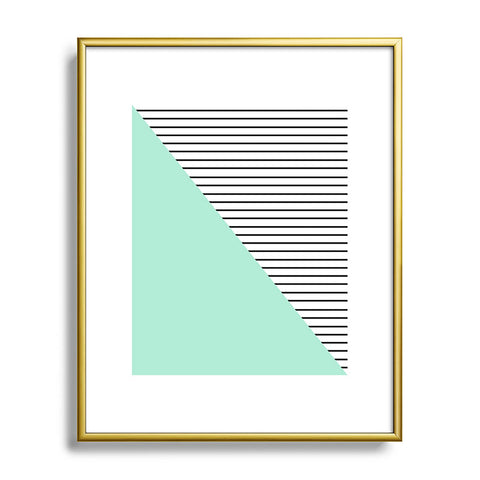 Allyson Johnson Mint and stripes Metal Framed Art Print