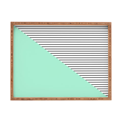 Allyson Johnson Mint and stripes Rectangular Tray
