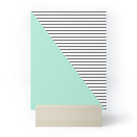 Allyson Johnson Mint and stripes Mini Art Print