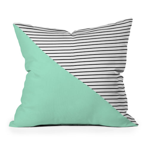 Allyson Johnson Mint and stripes Throw Pillow
