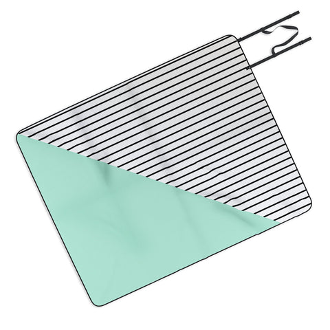 Allyson Johnson Mint and stripes Picnic Blanket
