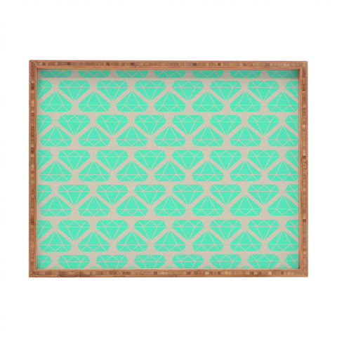 Allyson Johnson Mint Diamonds Rectangular Tray
