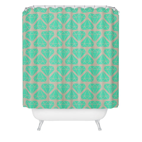 Allyson Johnson Mint Diamonds Shower Curtain